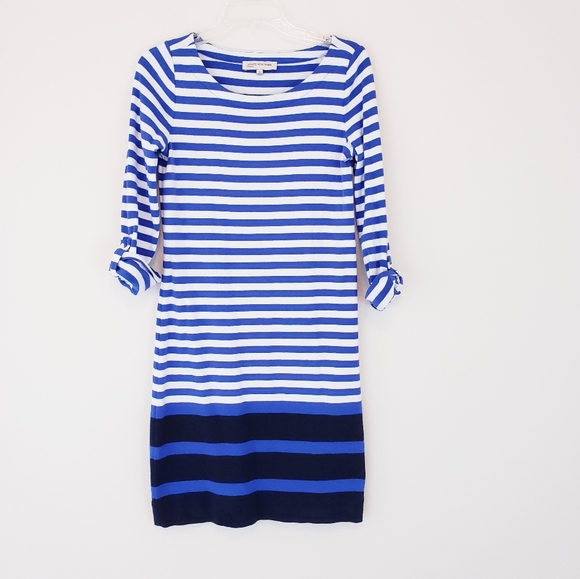 Jupe-short Jones New York Rayée Bleu Et Blanc - Taille S, Avec Short Intégré - NWT